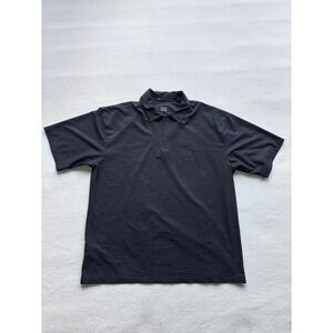 Tiger Woods Nike Dri-FIT Polo Shirt Mens XXL Black Houndstooth Micro Dot Golf